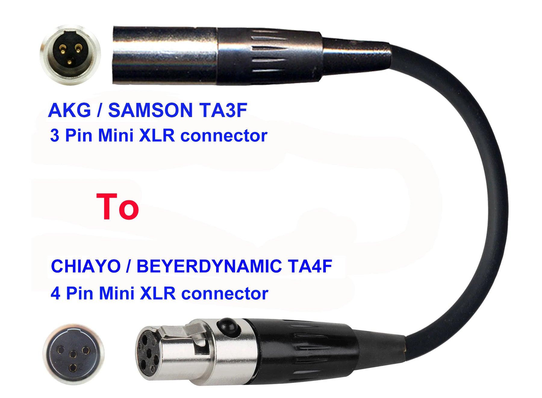 thumbnail image 2 of JK MIC-J 044 Lavalier Lapel Microphone | Mini XLR TA3F Plug For AKG & Samson Wireless Systems 2 of 10