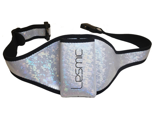 Lesmic Glitter Series -Silver Adjustable Vertical Fitness / Aerobic Belt Pouches