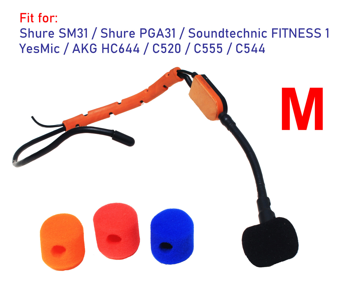 Shure SM31 / PGA31 / YesMic / Soundtechnic FITNESS 1 / AKG HC644 MD / C520 / C555 / C544 Oval Windscreen Mic Foams Windshield - 10-packs